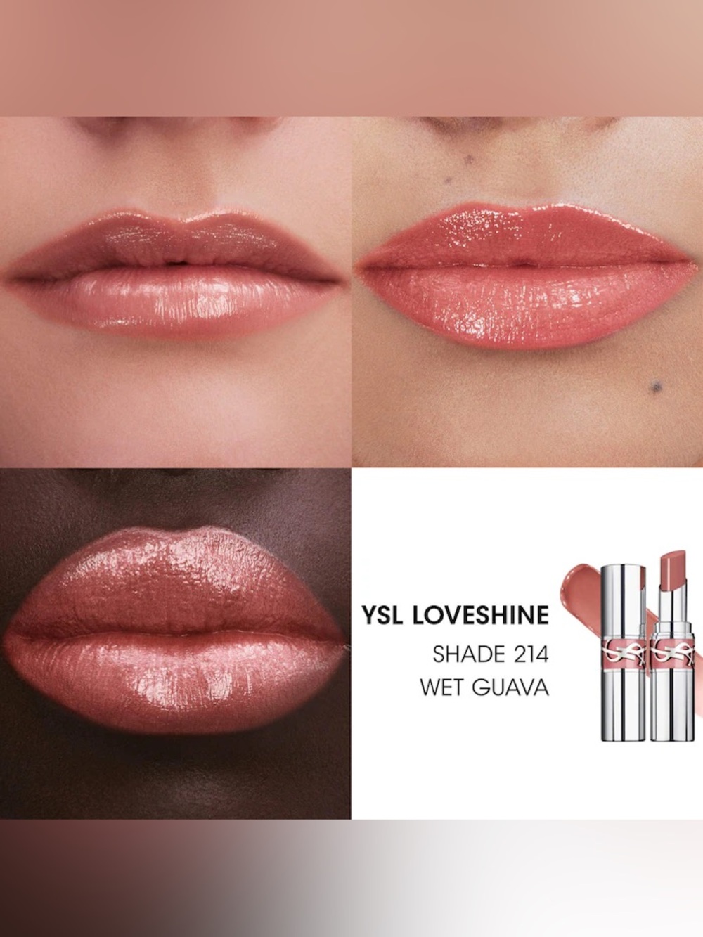 100% Authentic Yves Saint Laurent YSL Loveshine Lip Oil Stick 214 Wet Guava - Picture 5 of 6